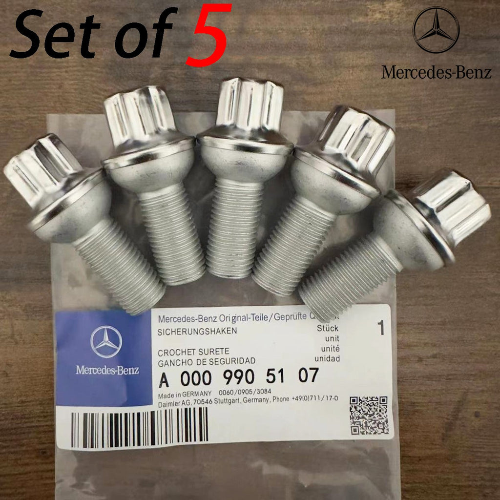 5Pcs Genuine Wheel Lug Bolts Nuts 0009905107 For Mercedes Benz C207 W204 W211