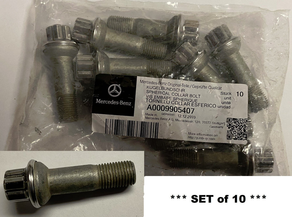 Set of 10 Genuine Mercedes-Benz Wheel Bolts OEM# A0009905407 Made in Germany
