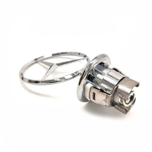 Silver Front Hood Ornament Mounted Star Emblem For Mercedes Benz C E S AMG NEW