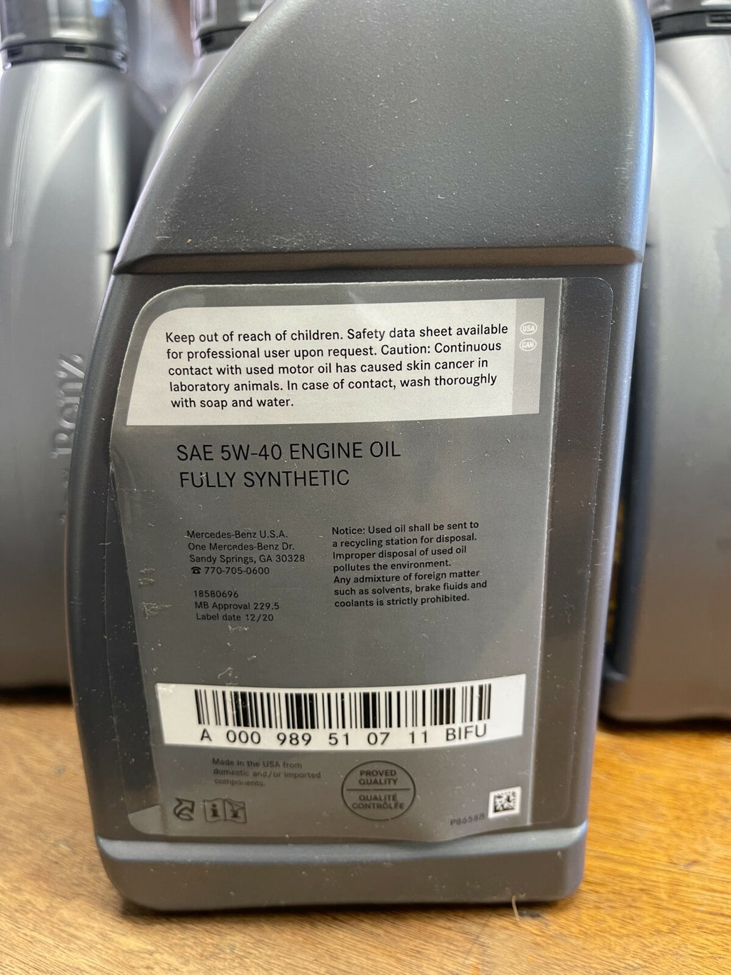 5X Genuine Mercedes Engine Oil 5W-40 Synthetic 1L 1.056 Quart 229.5 Certified