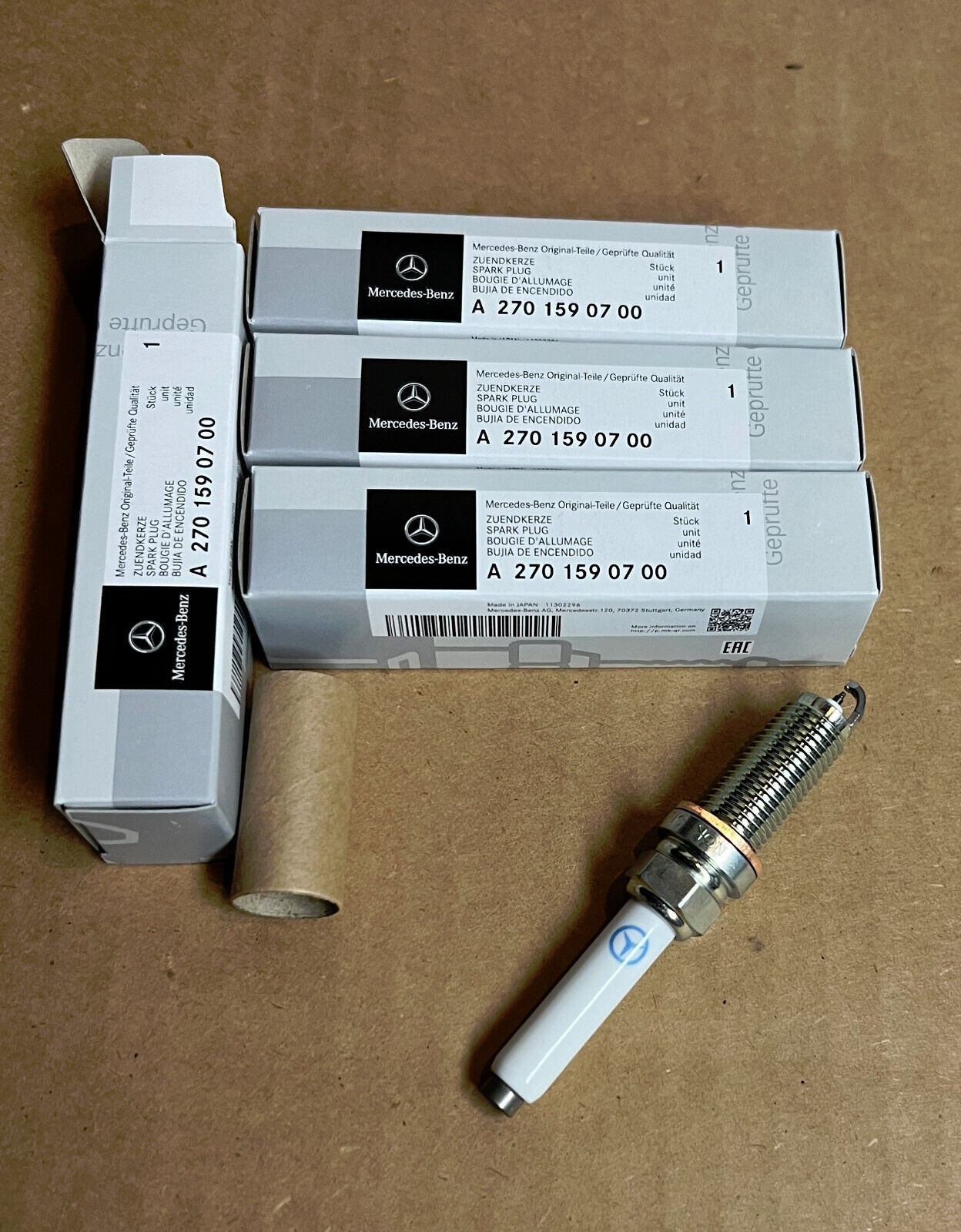 New Genuine OEM Mercedes  A2701590700  - Set of 4 Spark Plugs