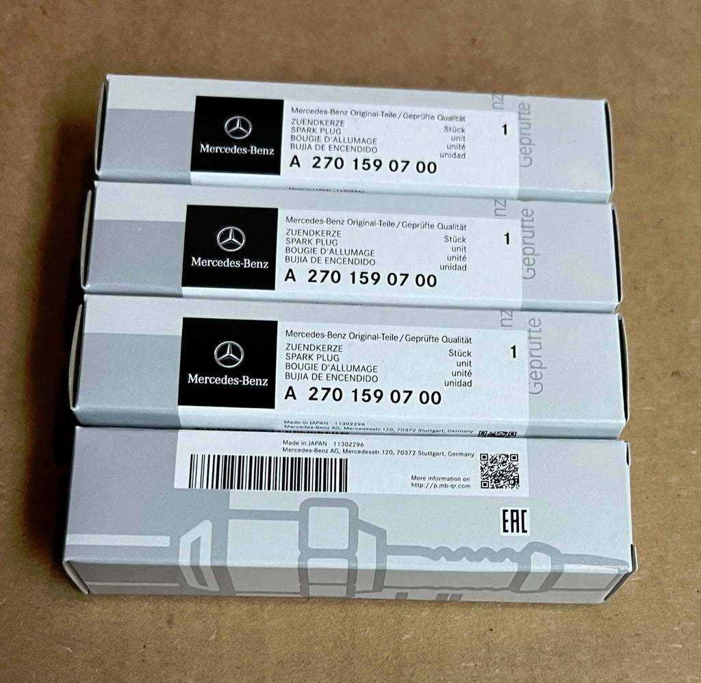 New Genuine OEM Mercedes  A2701590700  - Set of 4 Spark Plugs