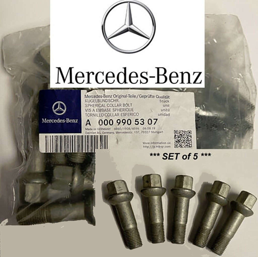5PCS OEM# 000-990-53-07 Genuine Mercedes Benz Wheel Bolts Made in Germany