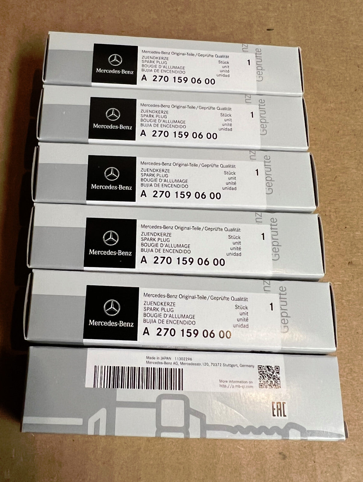 New Genuine OEM Mercedes  A2701590600  - Set of 6 Spark Plugs