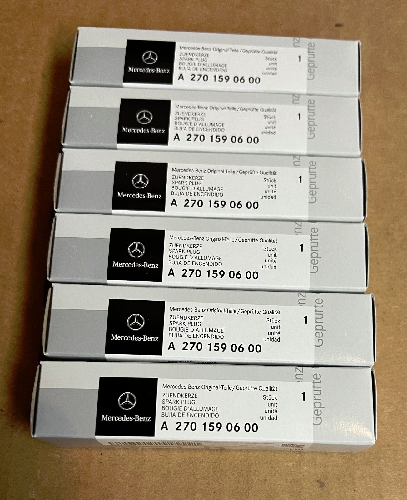 New Genuine OEM Mercedes  A2701590600  - Set of 6 Spark Plugs