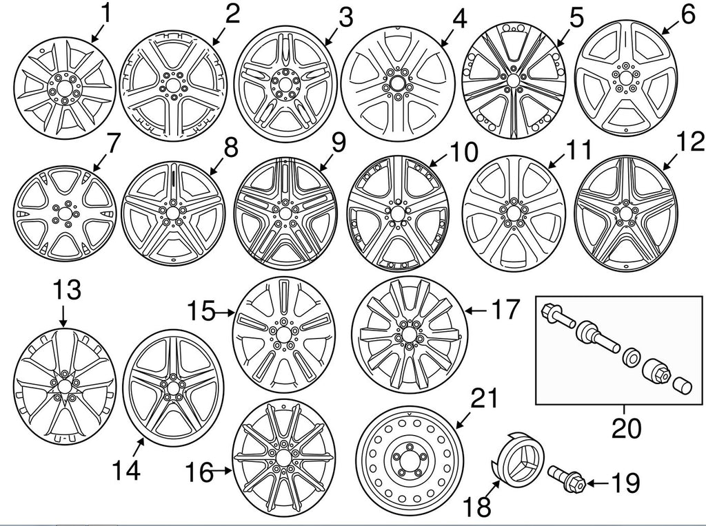 5PCS OEM# 000-990-53-07 Genuine Mercedes Benz Wheel Bolts Made in Germany