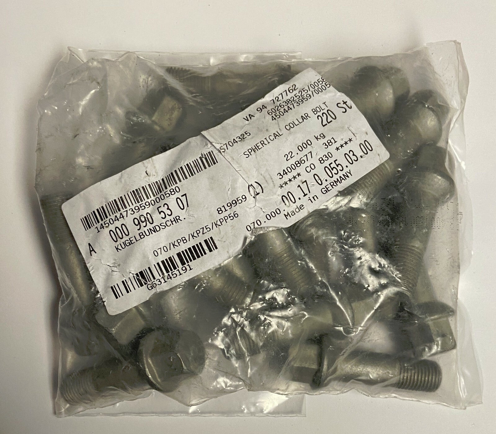 Set of 20 Genuine Mercedes-Benz Wheel Bolts OEM# 0009905307 Made in Germany