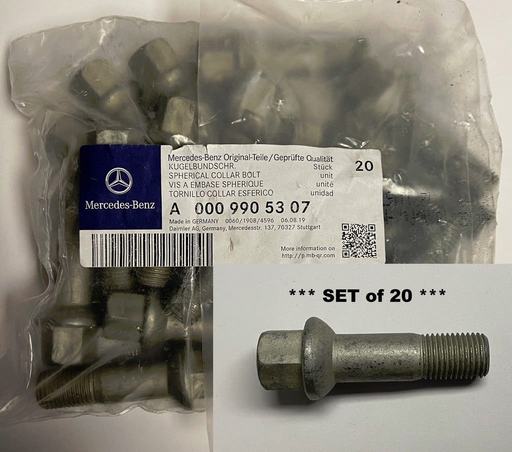 Set of 20 Genuine Mercedes-Benz Wheel Bolts OEM# 0009905307 Made in Germany